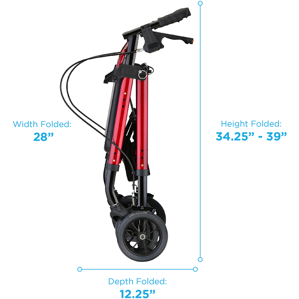STAR HD PETITE ROLLATOR RED